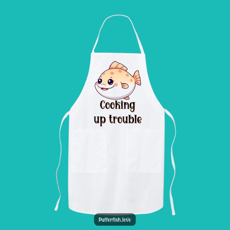 Funny Mischievous Pufferfish Apron: Cook with a Grin and Wiggle