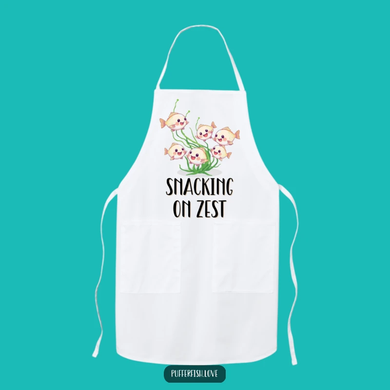 Funny Pufferfish Playtime Apron: Cook and Have Fun with Seaweed Chasers