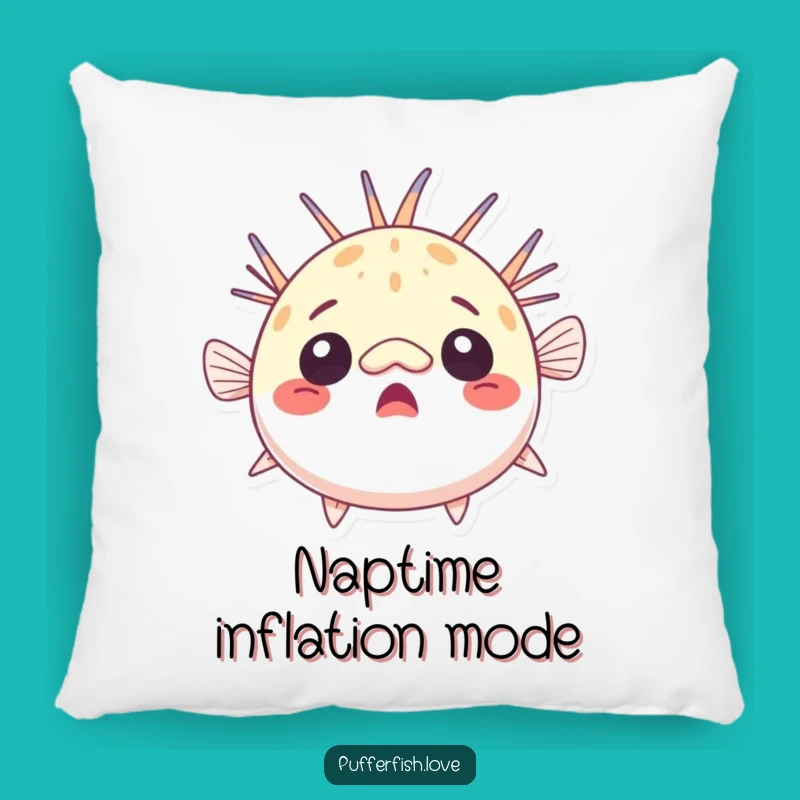 Funny Surprised Pufferfish Pillow: Add Comical Comfort with This Astonished Fish Cushion