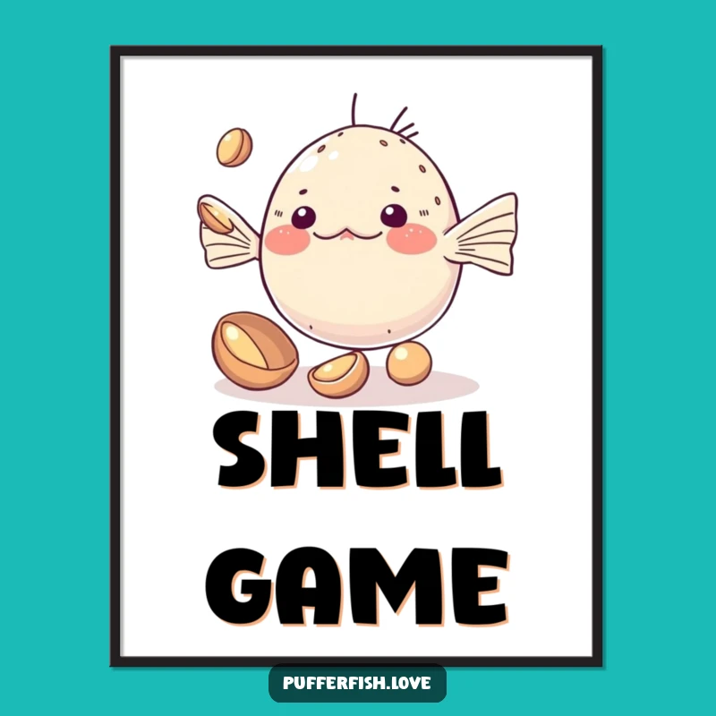Funny Kawaii Pufferfish Poster: Cute Juggling Art, A Charming Funny Gift