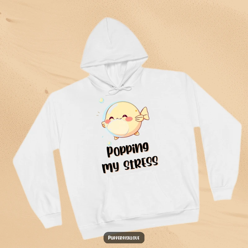 Funny pufferfish bubble hoodie, soft and cozy, featuring a playful pufferfish and bubble design for a fun, lighthearted feel.