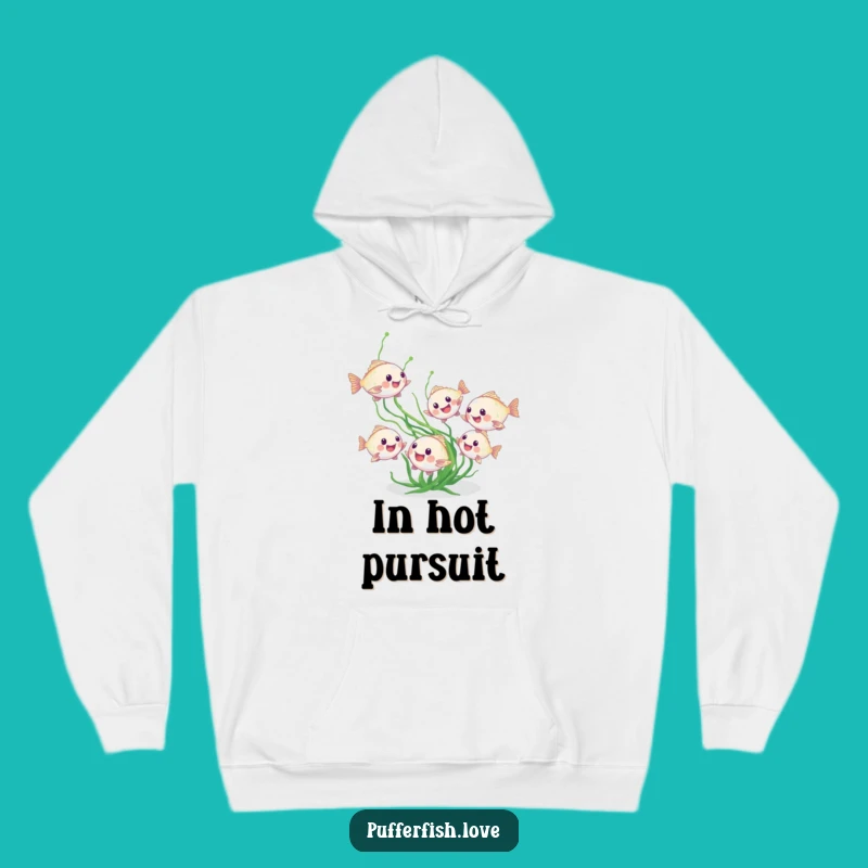 Funny Pufferfish Playtime Hoodie: Cozy Up with Tiny Fish and Seaweed Fun