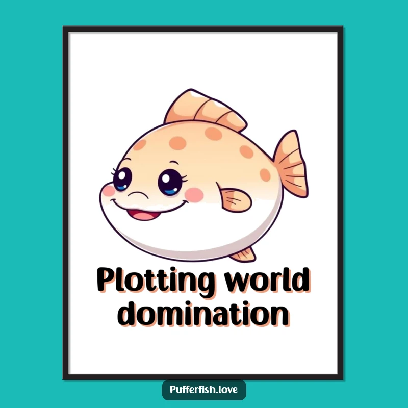 Funny Free Printable Wall Art: Mischievous Pufferfish - Playful Decor!