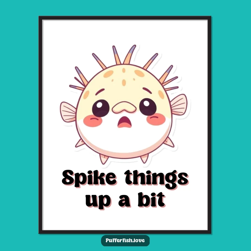 Funny Free Printable Wall Art: Surprised Pufferfish - Quirky Home Decor!