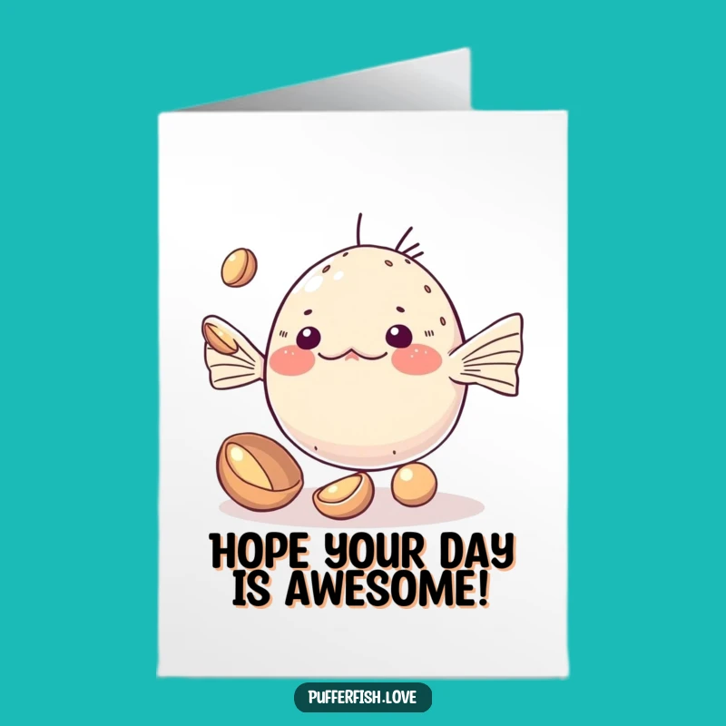 Cute Free Printable Birthday Card: Juggling Pufferfish Fun!