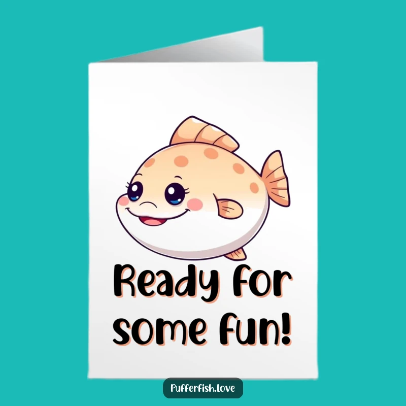 Free Printable Birthday Card: Mischievous Pufferfish - Funny Download!