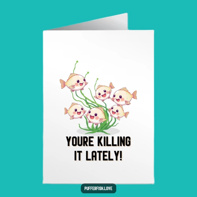 Free Printable Congrats Card: Pufferfish Fun - Cheerful Download!