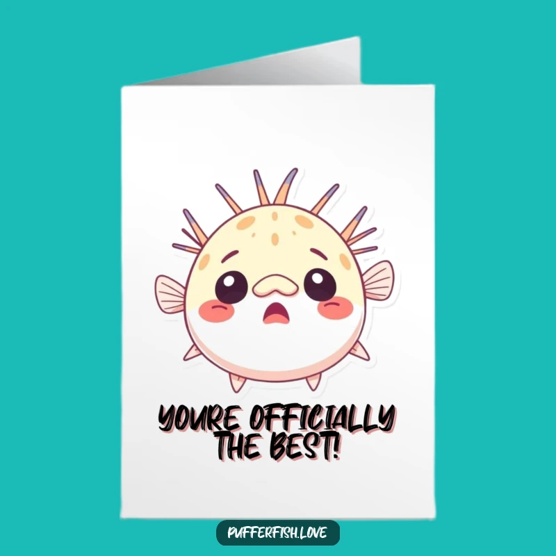 Free Printable Congrats Card: Shocked Pufferfish - Funny Instant Download!