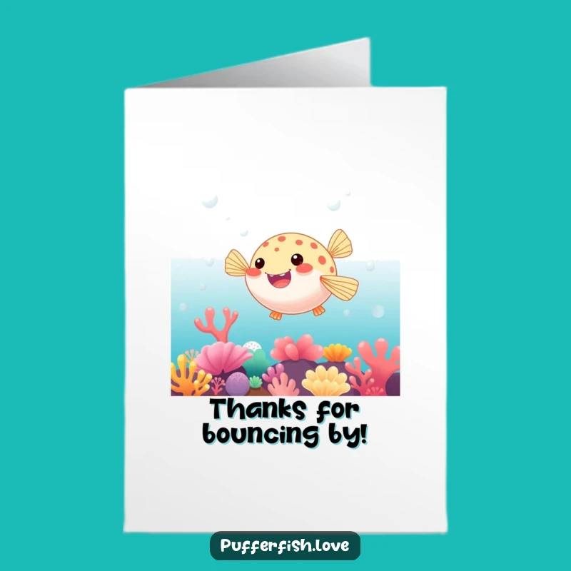 Quirky Free Printable Thank You Card: Bouncing Pufferfish Fun!