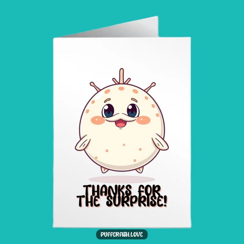 Quirky Free Printable Thank You Card: Pufferfish Surprise!
