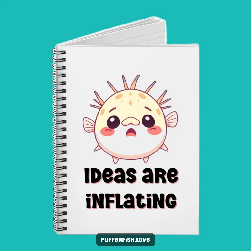 Funny Surprised Pufferfish Notebook: Jot Down Ideas with Hilarious Astonishment