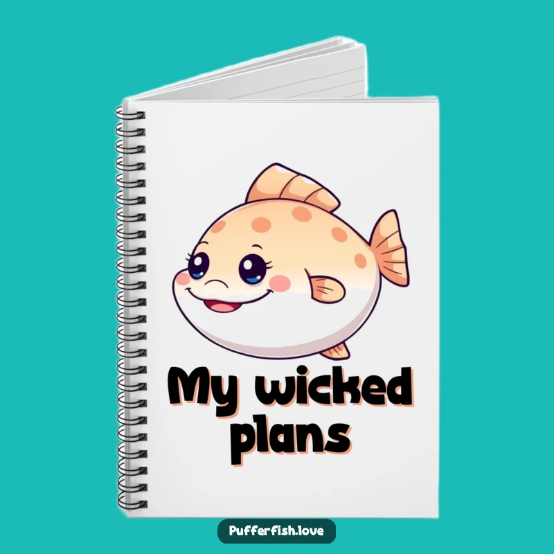 Funny Mischievous Pufferfish Notebook: Jot Down Plans with a Grin