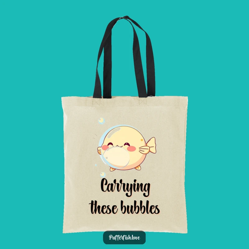 Funny Pufferfish Bubble Tote Bag: Carry Your Essentials with Playful Aquatic Style